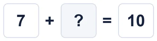 7 + missing number = 10